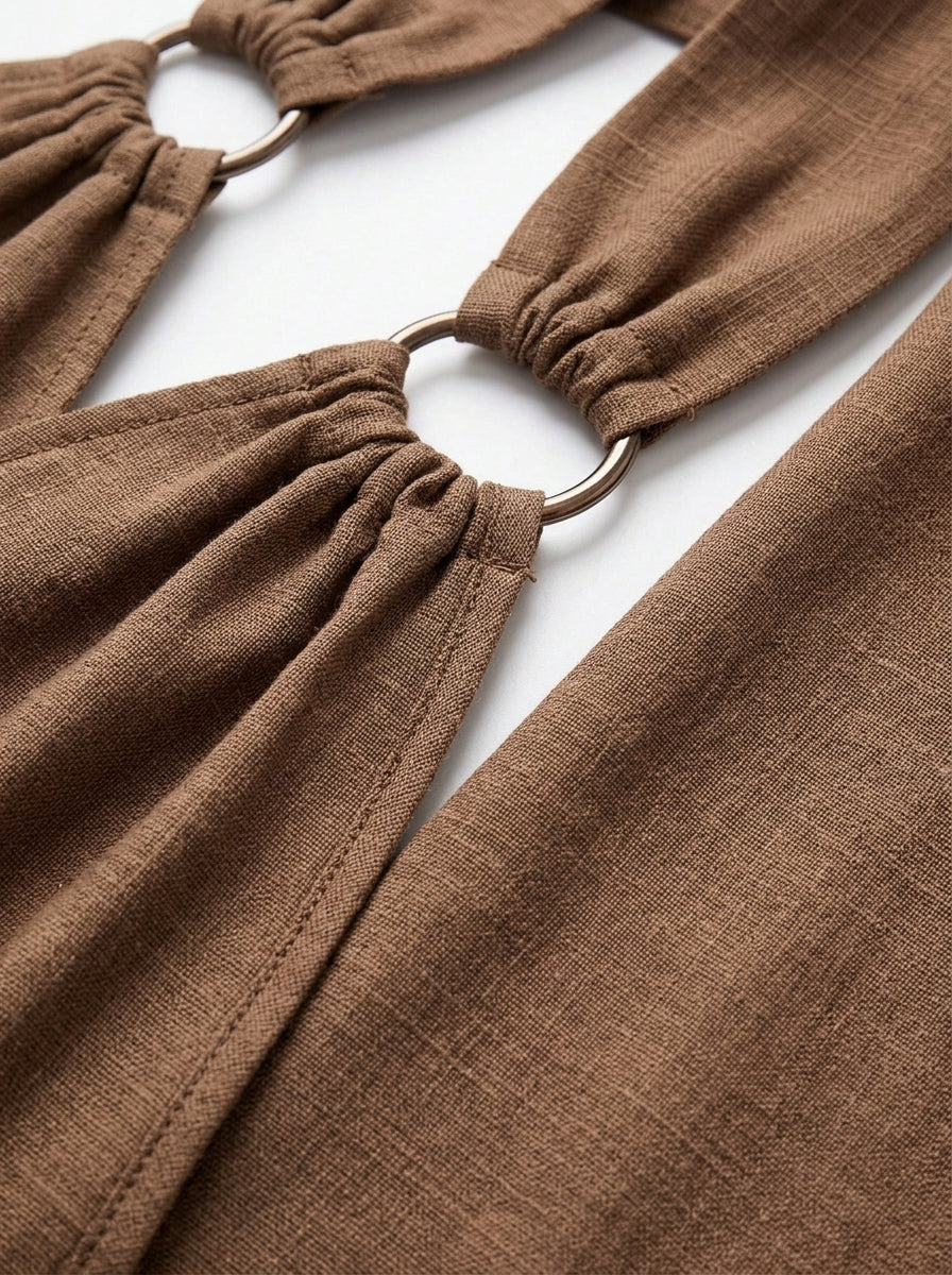 Fenna – Verfijnde Linnen Halter Jumpsuit