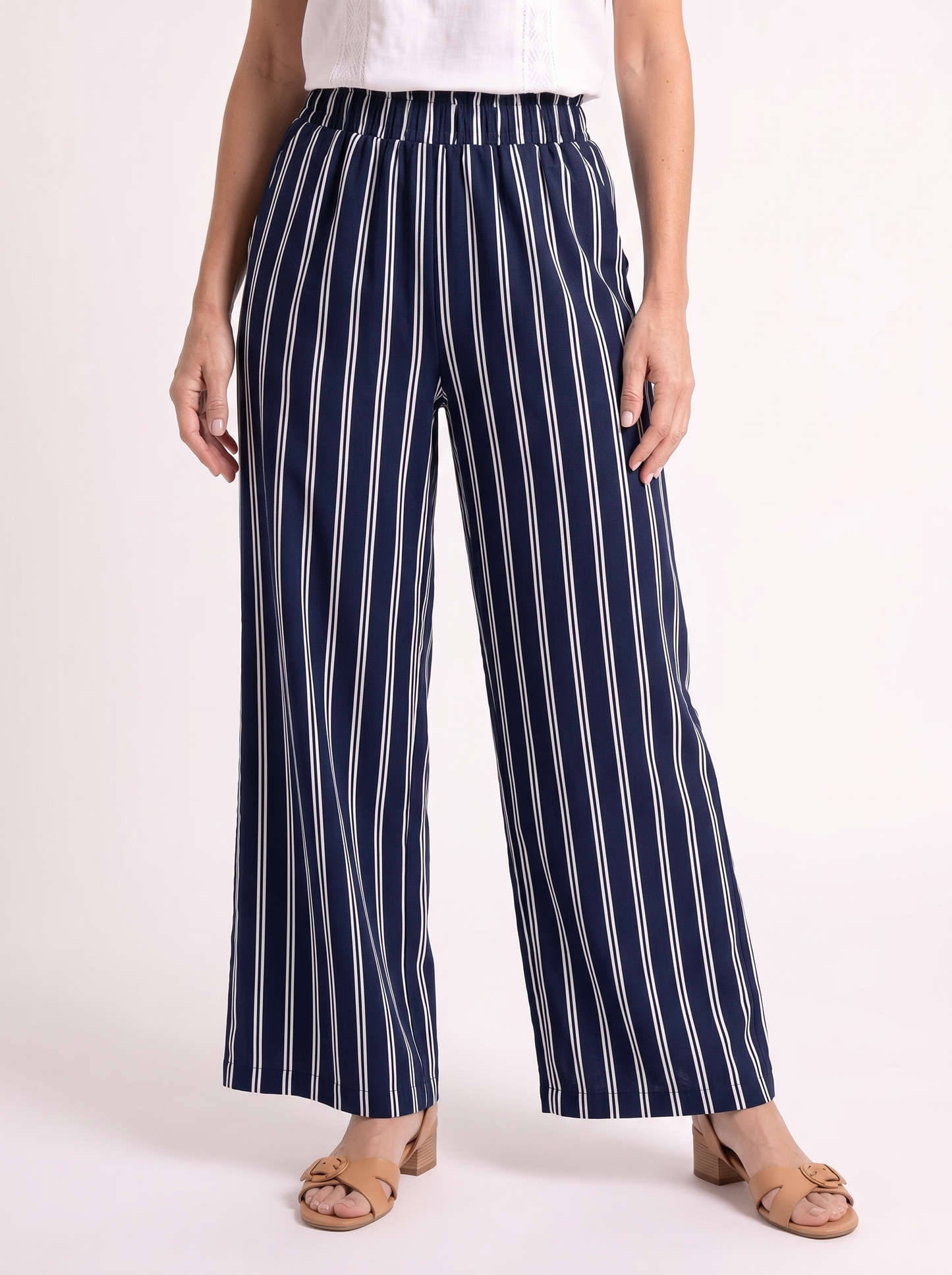 Marit – Verfijnde Gestreepte Wijde Broek