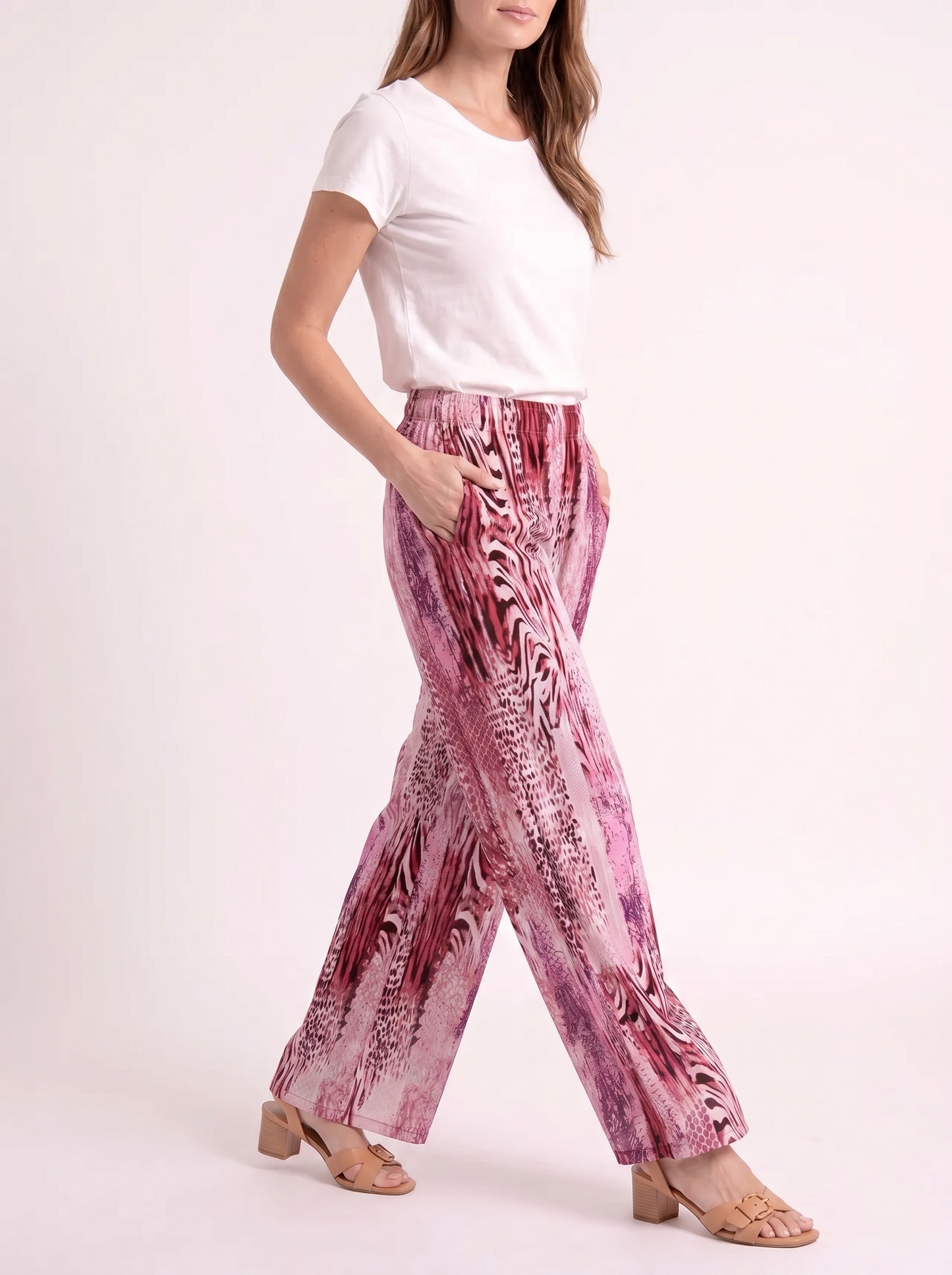 Roxanne – Stijlvolle Wide Leg Broek met Animal Print