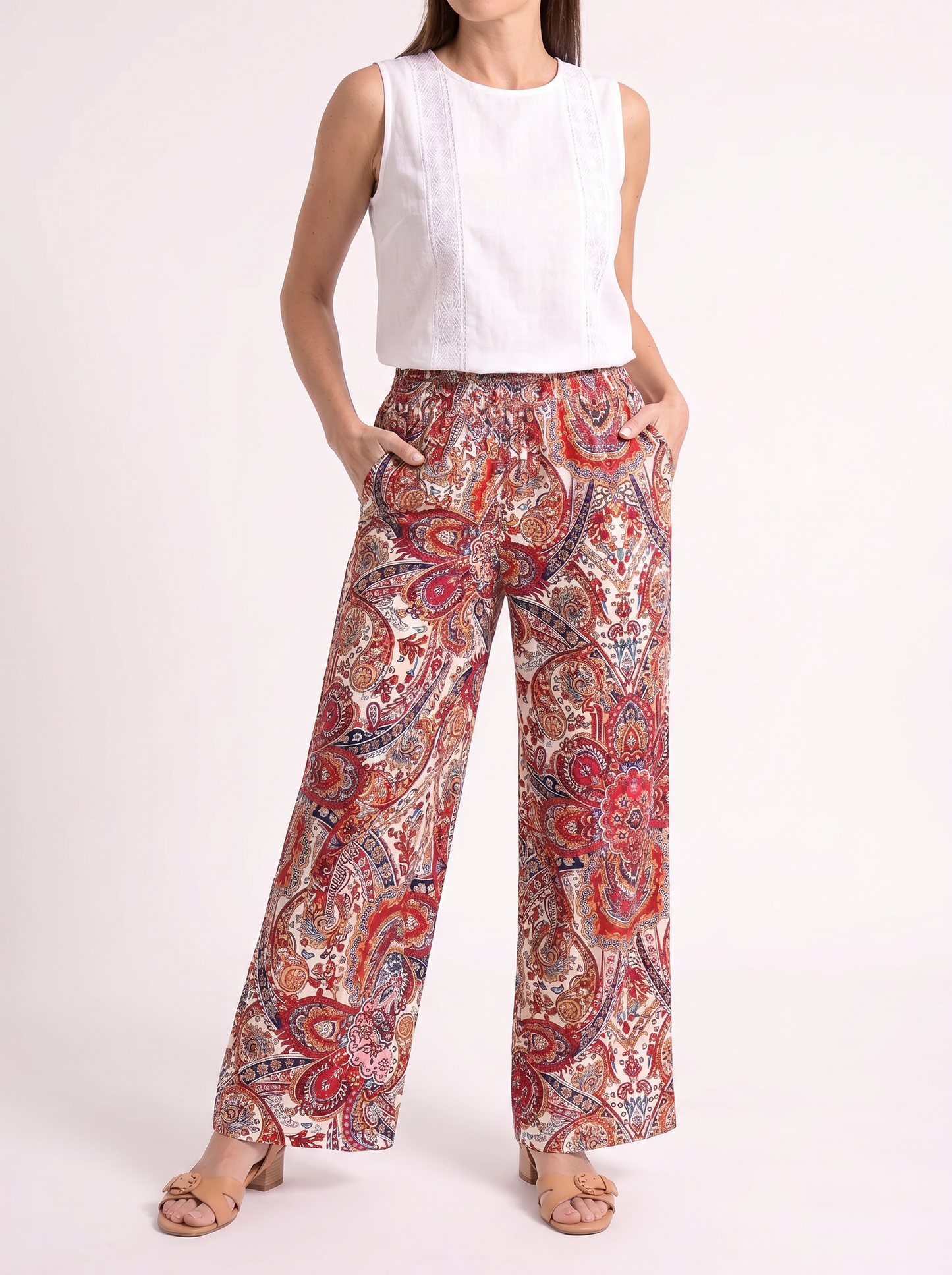 Amira – Bohemian Paisley Broek met Wijde Pijpen