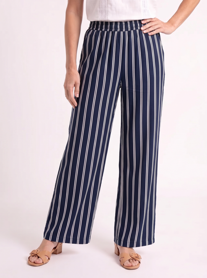 Marit – Verfijnde Gestreepte Wijde Broek