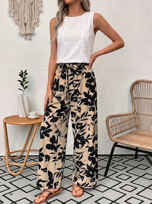 Fleur – Bloemen Wide Leg Broek