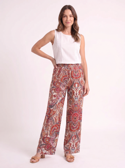 Amira – Bohemian Paisley Broek met Wijde Pijpen