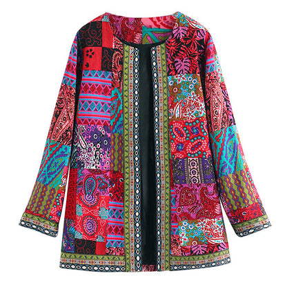 Bohemian Patchwork Jas met Kleurrijk Design