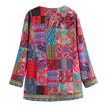 Bohemian Patchwork Jas met Kleurrijk Design