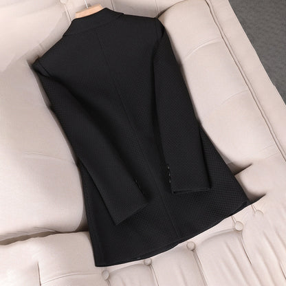 Dubbelrijige Blazer met Structuur voor Stijlvolle Look