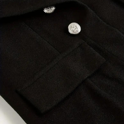Militaire Stijl Blazer met Gouden Knopen