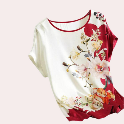 Bloemenprint Top met Korte Mouwen