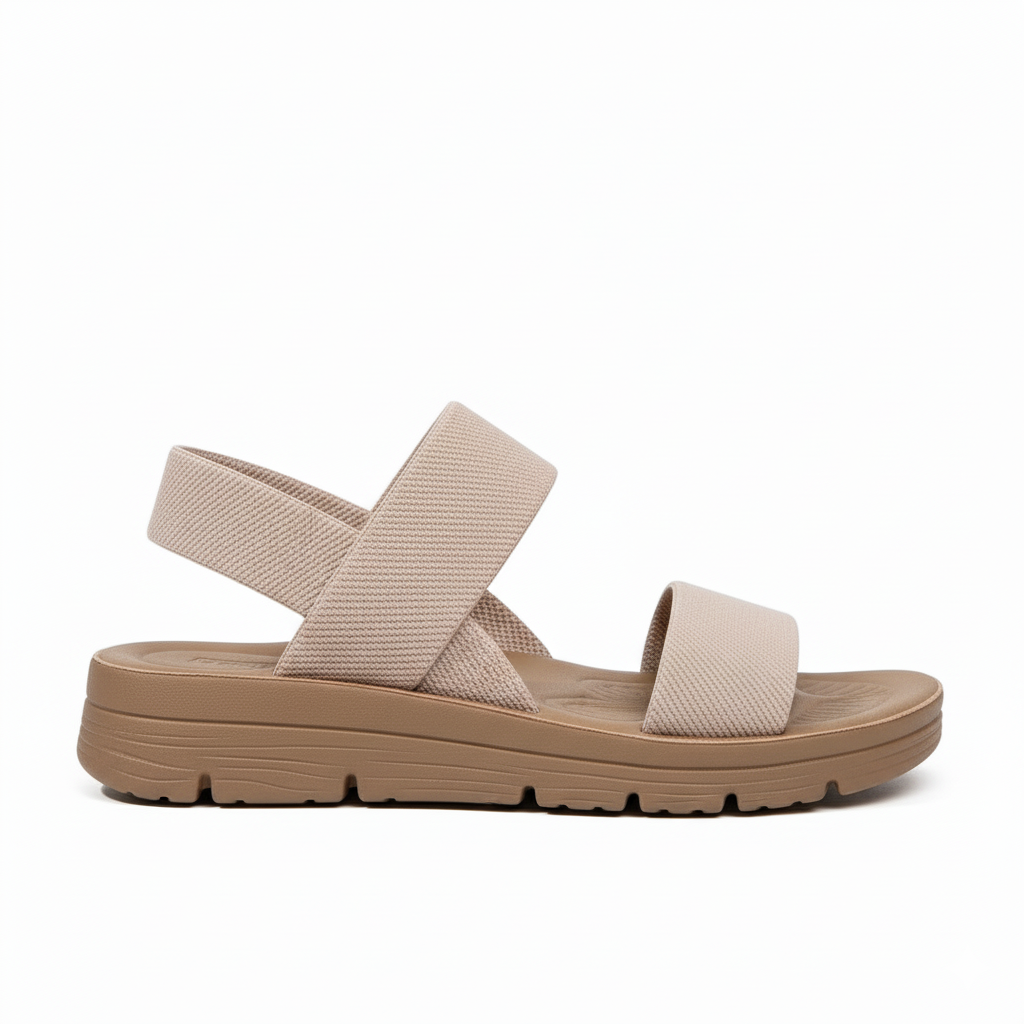 Marindi orthopedische sandalen in khaki kleur, zijaanzicht