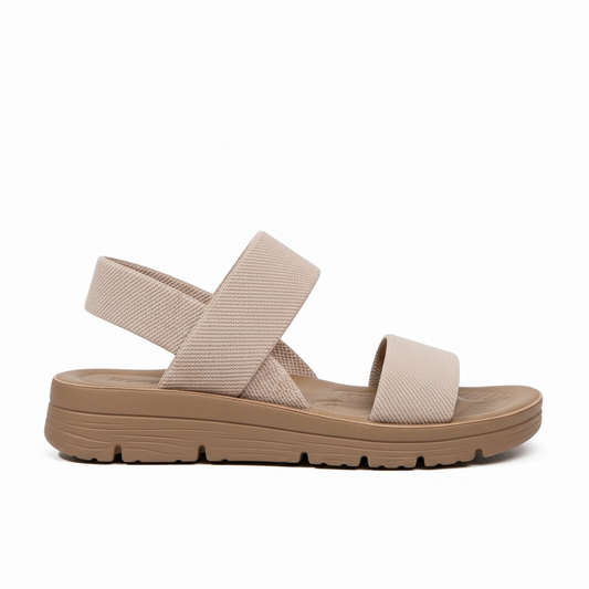 Marindi orthopedische sandalen in khaki kleur, zijaanzicht