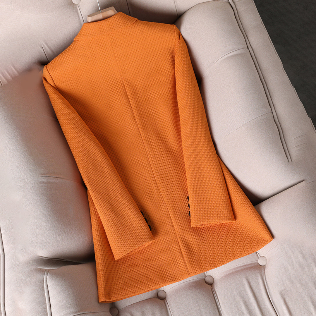 Dubbelrijige Blazer met Structuur voor Stijlvolle Look