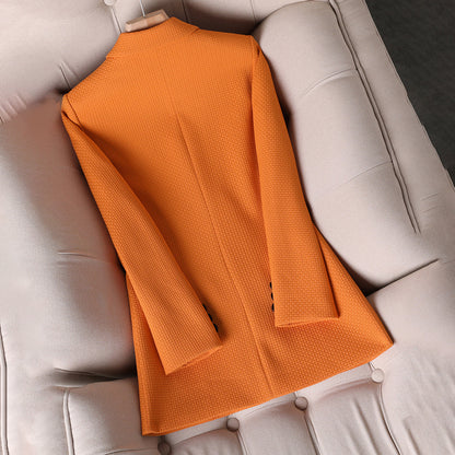 Dubbelrijige Blazer met Structuur voor Stijlvolle Look