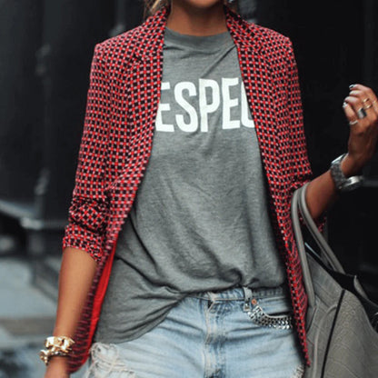 Geprinte Blazer met Getailleerde Pasvorm en Trendy Look