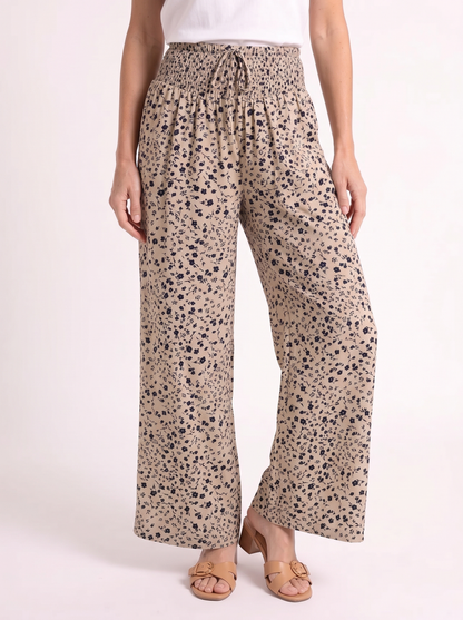 Fleur – Vrouwelijke Bloemenprint Wijde Broek