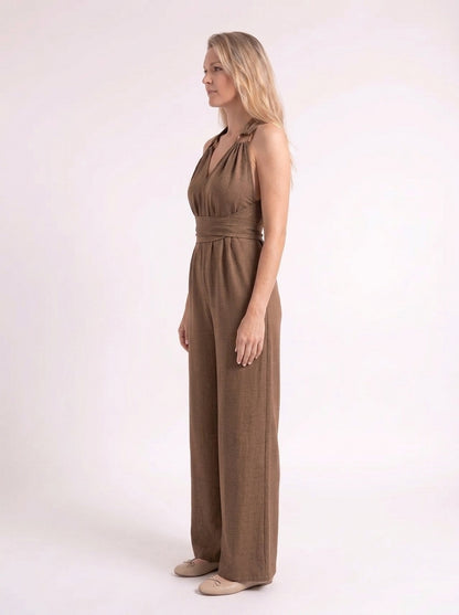 Fenna – Verfijnde Linnen Halter Jumpsuit