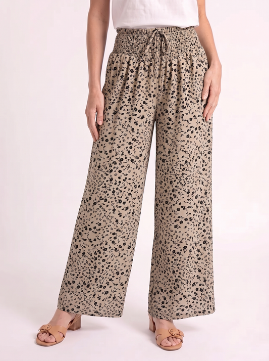 Fleur – Vrouwelijke Bloemenprint Wijde Broek