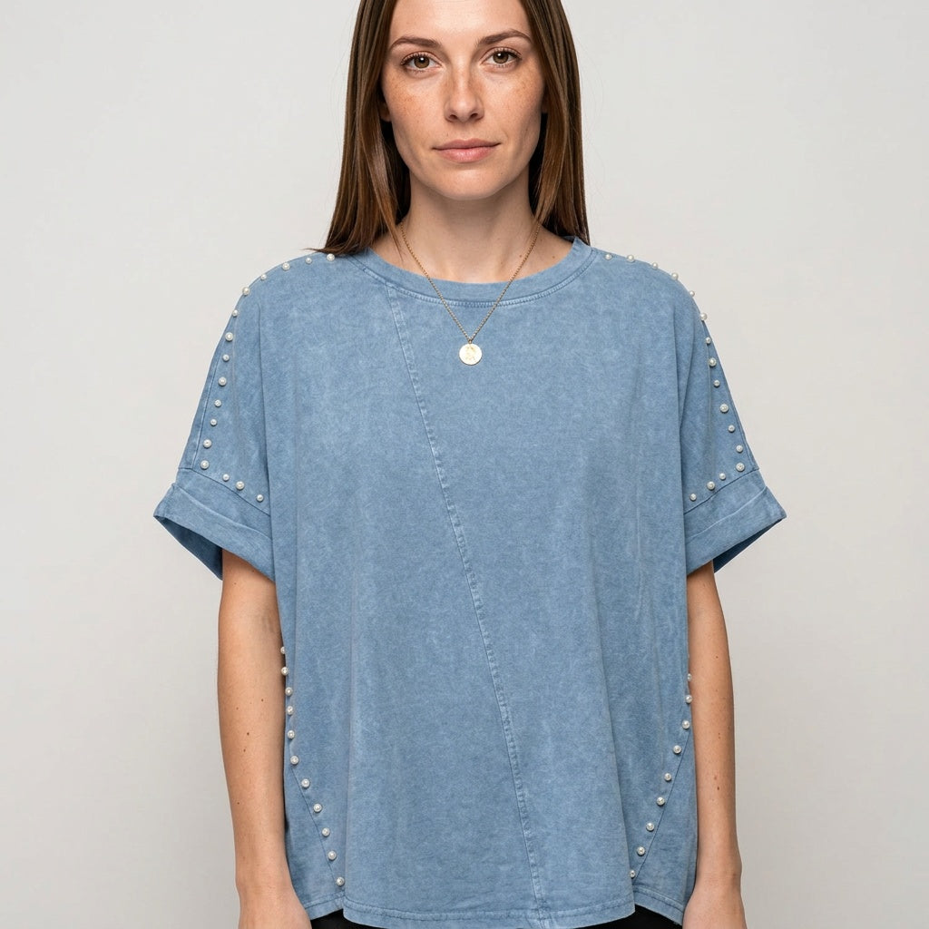 Oversized T Shirt met Stud Details