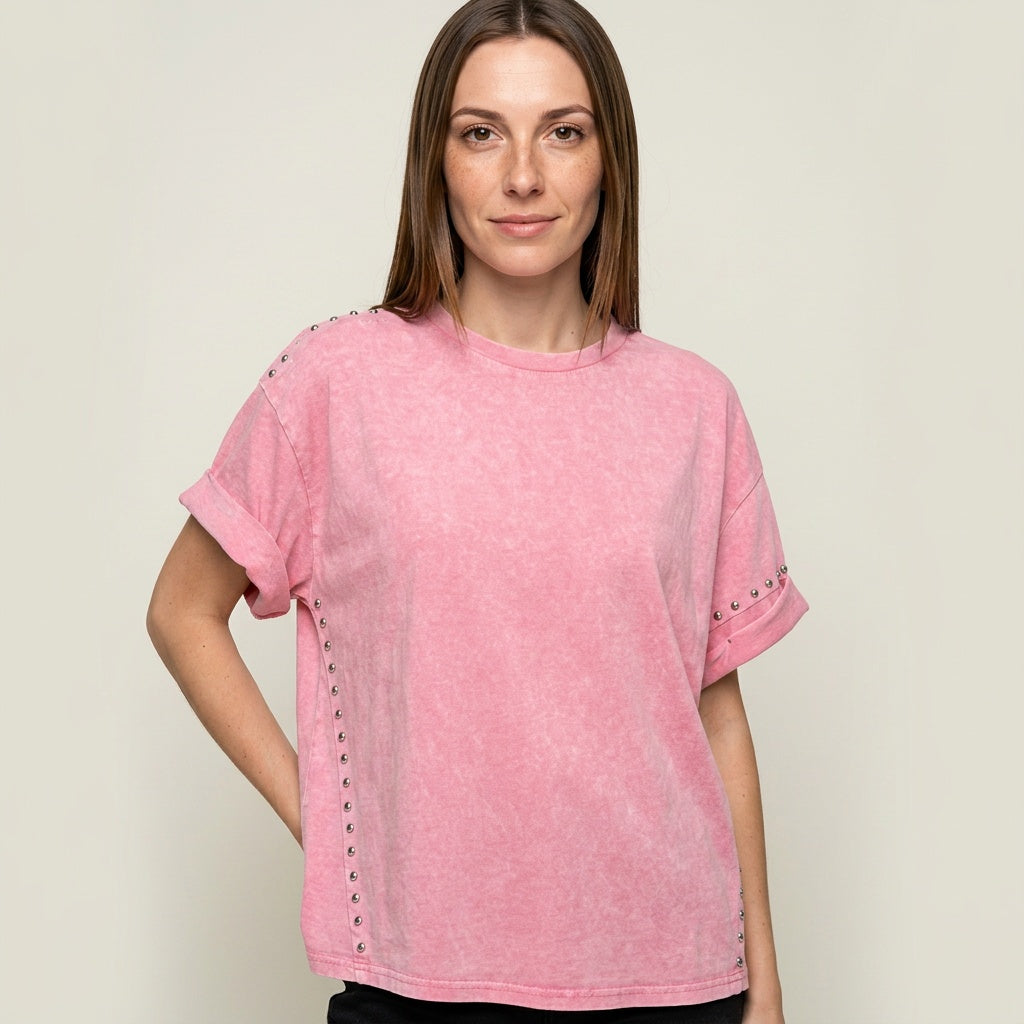 Oversized T Shirt met Stud Details
