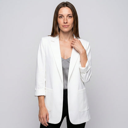 Lange Blazer met Open Voorkant en Slim Fit