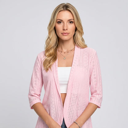 Luchtige Cardigan met Korte Mouwen en Open Voorkant