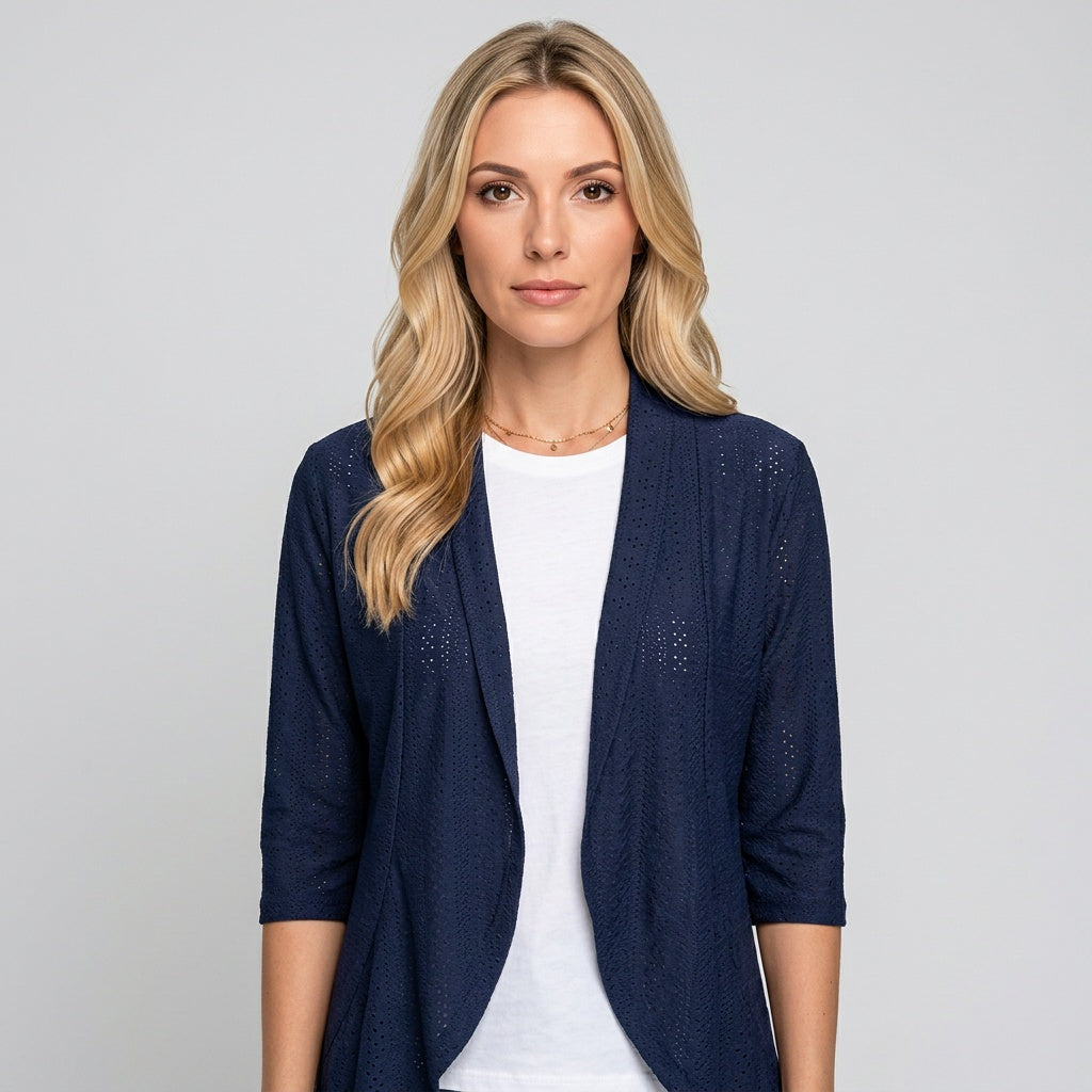Luchtige Cardigan met Korte Mouwen en Open Voorkant
