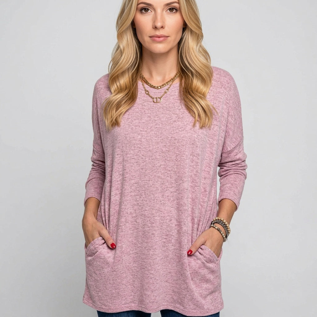 Oversized Tuniek met Lange Mouwen en Comfortabele Pasvorm