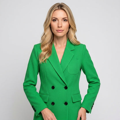 Dubbelrijige Blazer met Structuur voor Stijlvolle Look