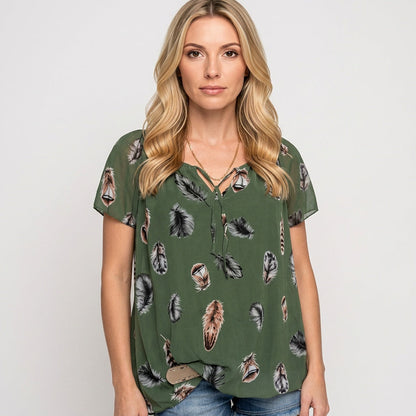 Casual Blouse met Print en Losse Pasvorm
