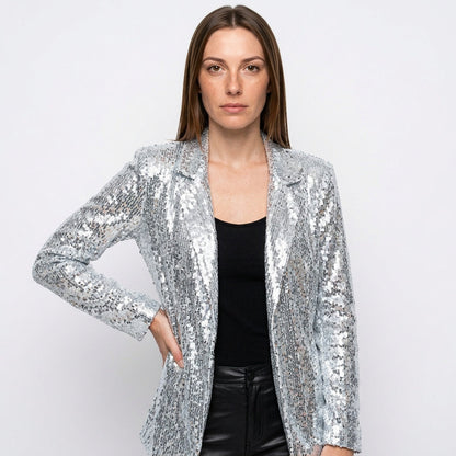 Glitter Blazer voor Feestelijke en Glamour Look