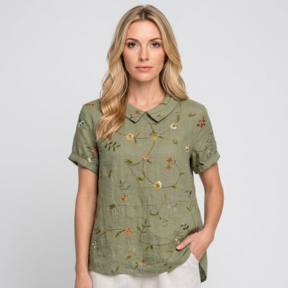 Luchtige Bloemen Blouse met Korte Mouwen