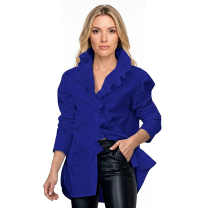 Elegante Blouse met V-hals en Getailleerde Pasvorm