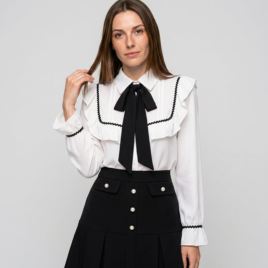 Elegante Tweed Jurk met Strik en Klassieke Stijl