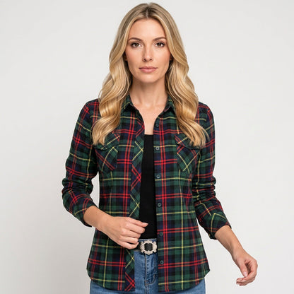 Geruite Blouse met Lange Mouwen en Casual Stijl