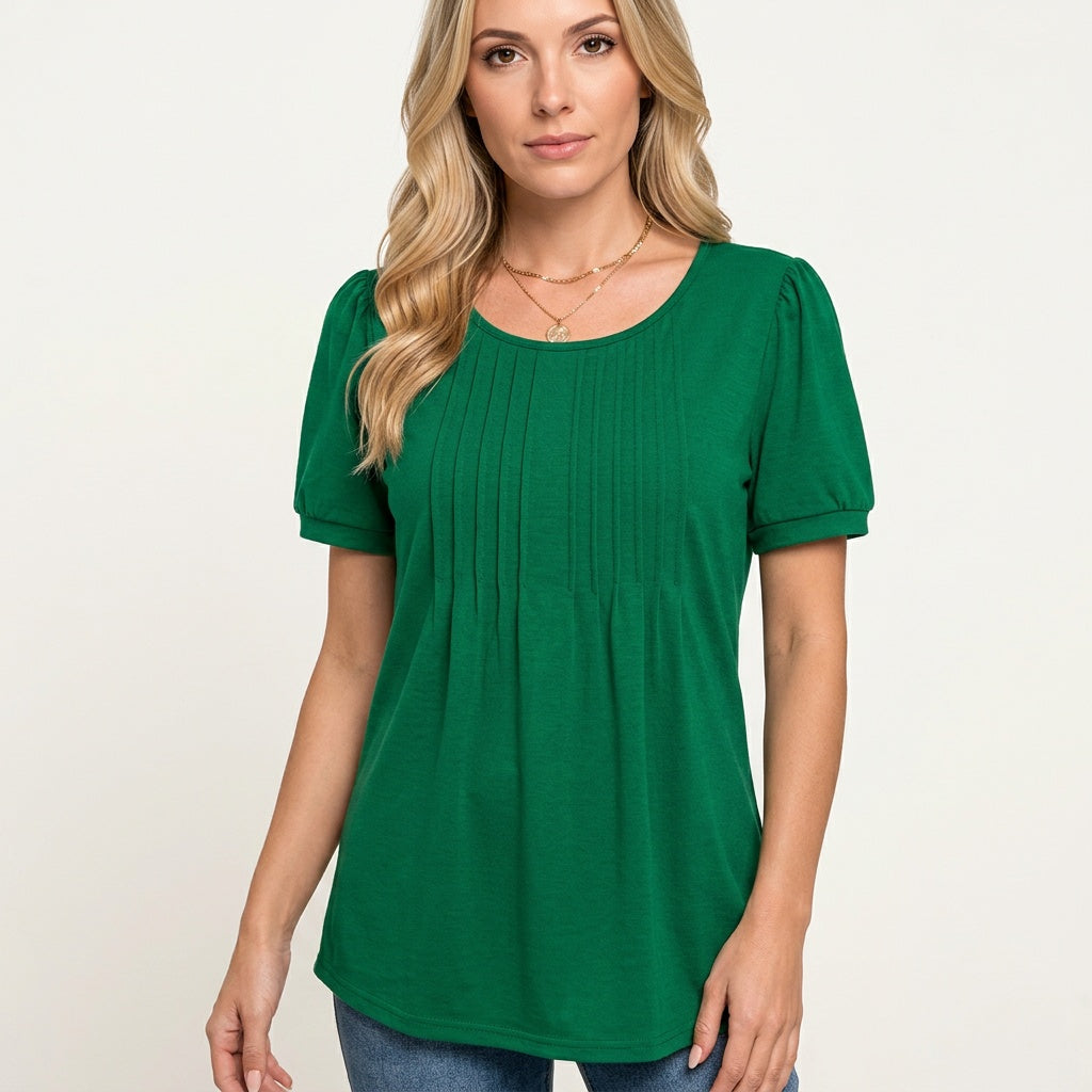 Casual T-shirt met Ronde Hals en Losse Pasvorm