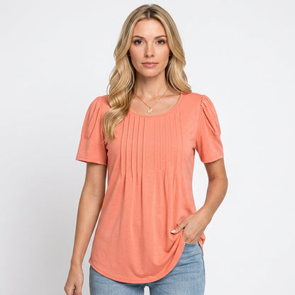 Casual T-shirt met Ronde Hals en Losse Pasvorm