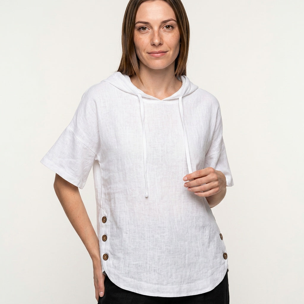 Losvallende Tuniek Top met Korte Mouwen