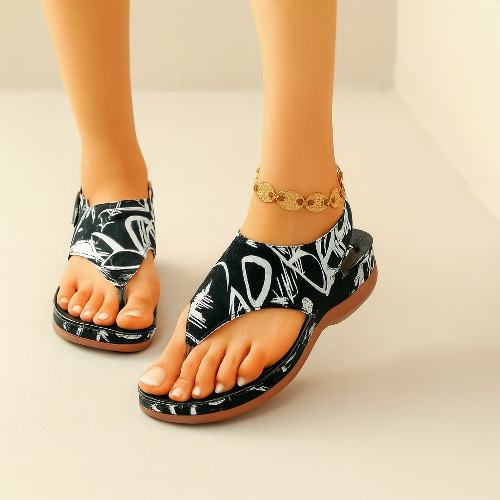 Flow orthopedische comfort sandalen met verstelbare band detail