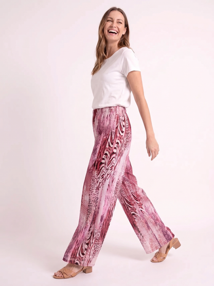 Roxanne – Stijlvolle Wide Leg Broek met Animal Print