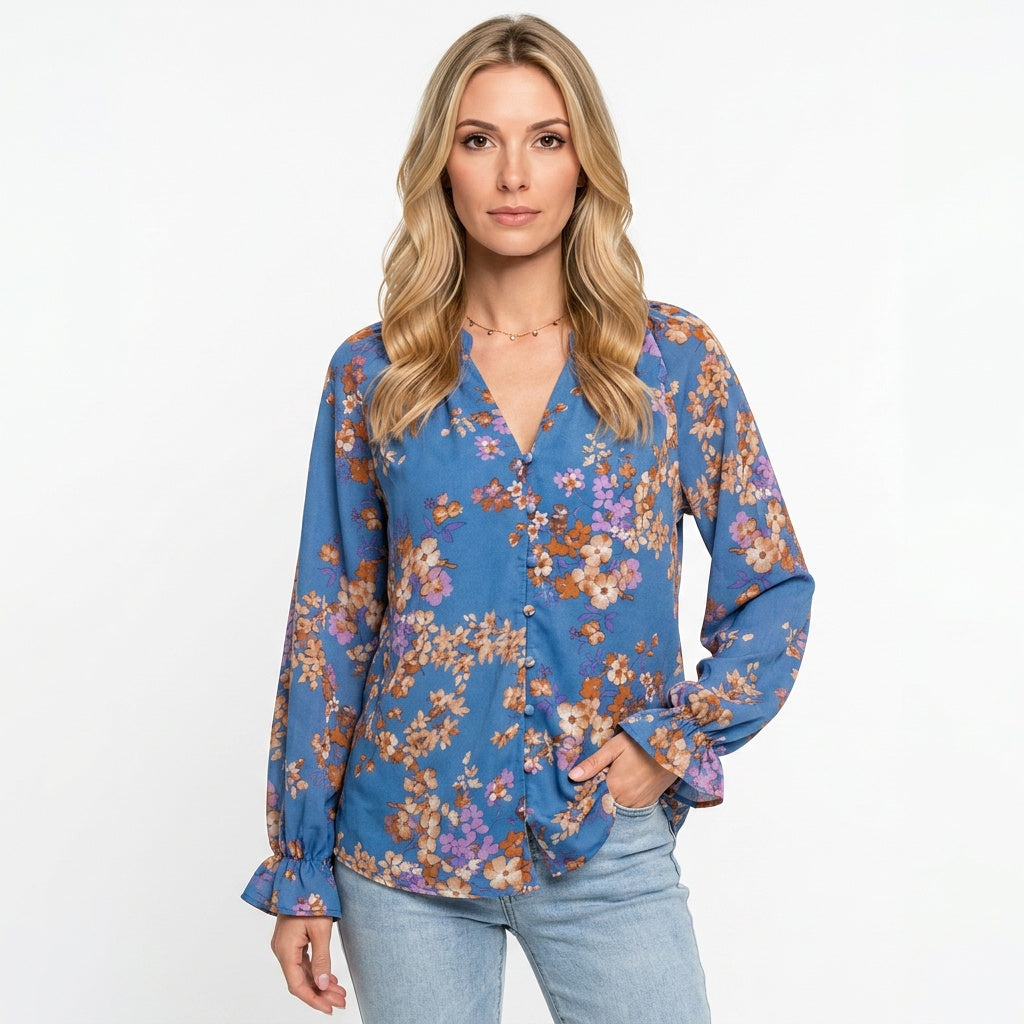 Evangeline™ Dames Blouse met Bloemenprint