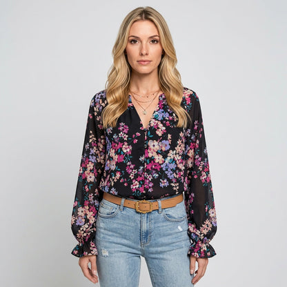 Evangeline™ Dames Blouse met Bloemenprint