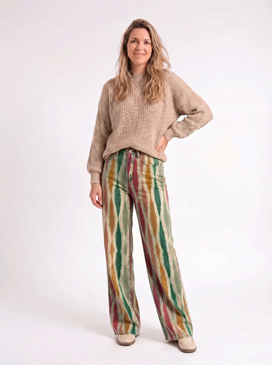 Lotte – Strepen Wide Leg Jeans