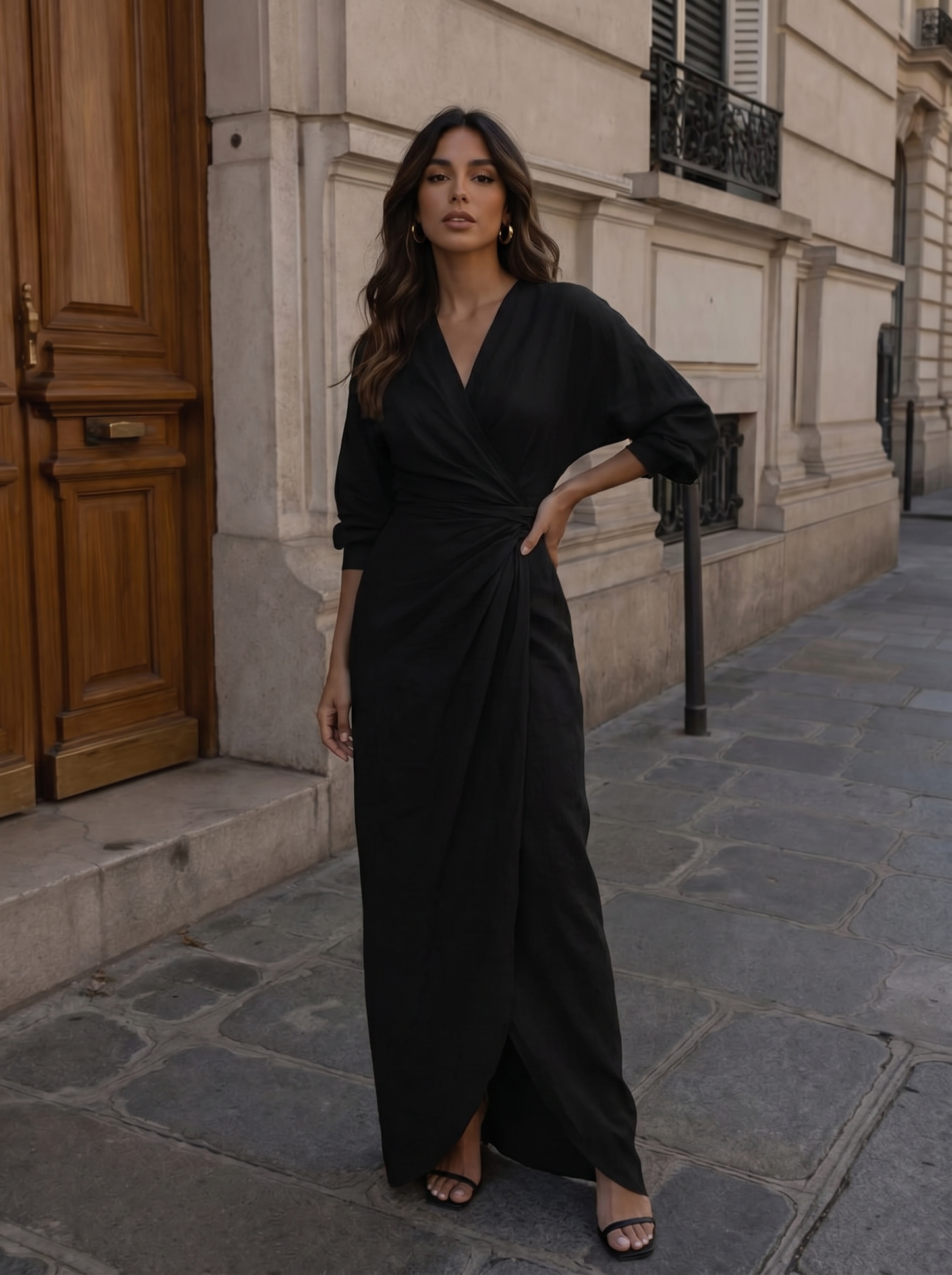 Elegant Linnen Maxi Jurk met V-Hals - Diverse Kleuren