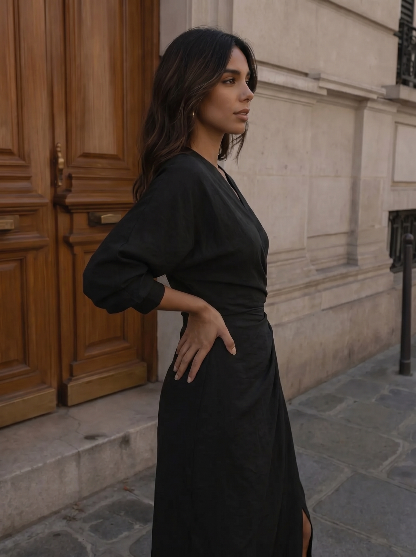 Elegant Linnen Maxi Jurk met V-Hals - Diverse Kleuren