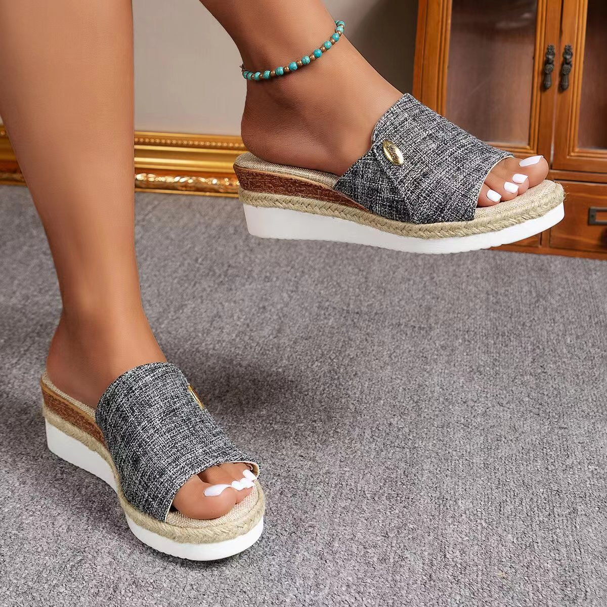 Bovenaanzicht van Talia ergonomische sandaal, toont het comfortabele voetbed.