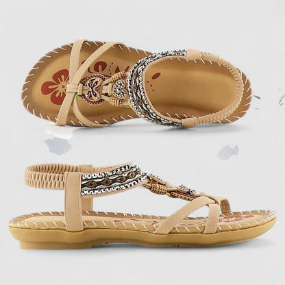 Een collectie van Maryna Orthopedische Sandalen in diverse kleuren, naast elkaar gerangschikt.