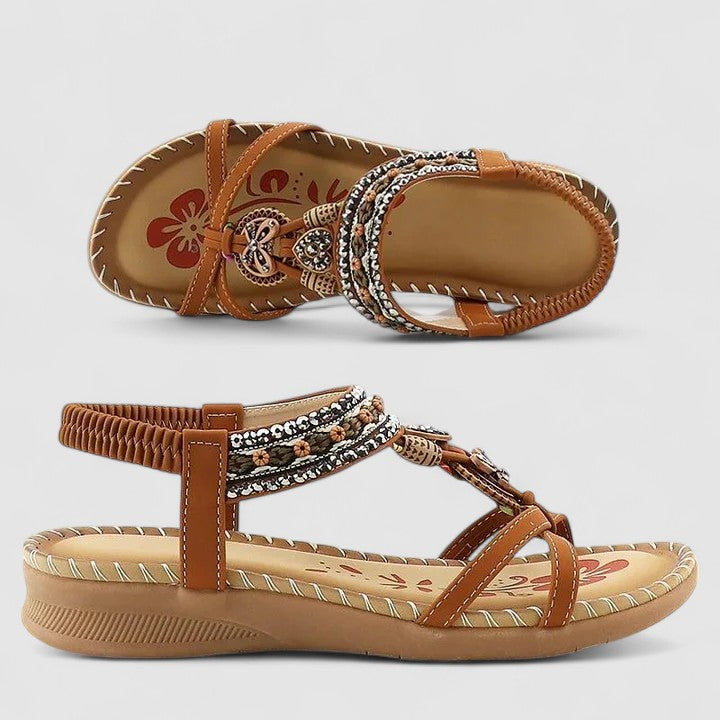 Gedetailleerd shot van de grip van de Stability+ zool van de Maryna Orthopedische Sandalen.